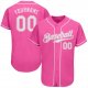 Women's Custom Pink White Authentic Baseball Jersey