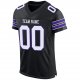 Men's Custom Black White-Purple Mesh Authentic Football Jersey
