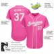 Women's Custom Pink White Authentic Baseball Jersey