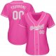 Women's Custom Pink White Authentic Baseball Jersey