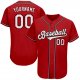 Preschool Custom Red White-Black Authentic Baseball Jersey