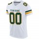 Kid's Custom White Green-Gold Mesh Authentic Football Jersey